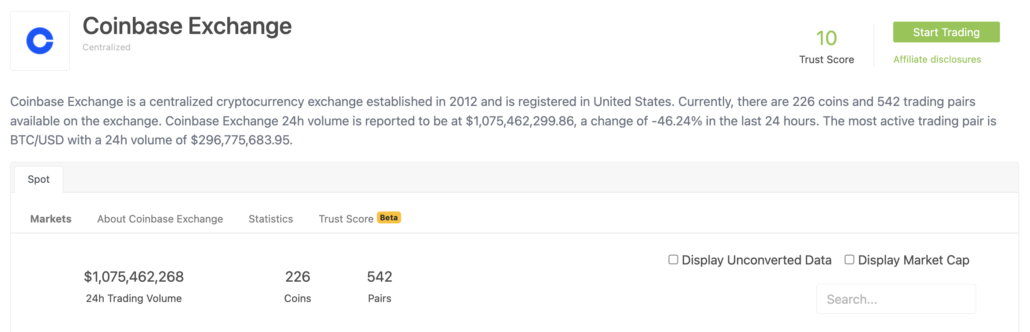 Coinbase listing