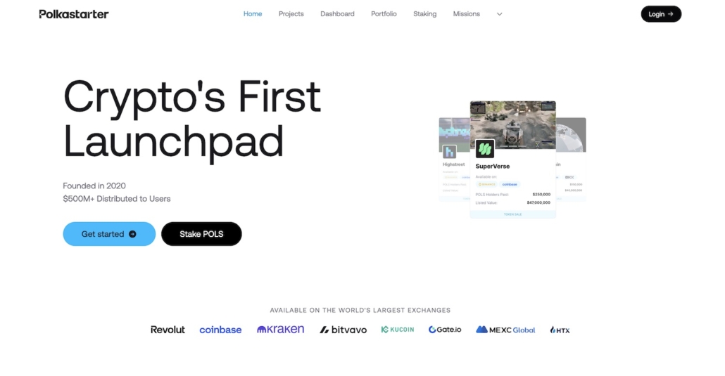 top crypto launchpads - Polkastarter